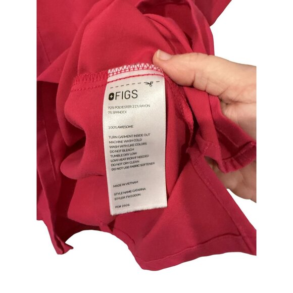 Figs Catarina One-Pocket Scrub Top Technical Collection M Bright Pink Vibrant - Picture 5 of 5